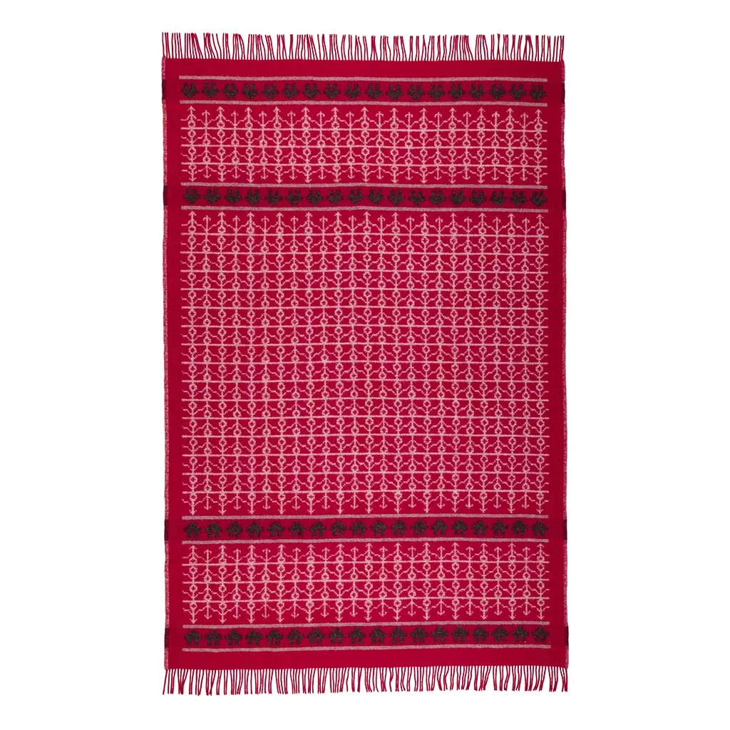 Öjbro Vantfabrik Ekshärad Röd Wool Blanket 4 Öjbro Vantfabrik Ekshärad Röd Wool Blanket