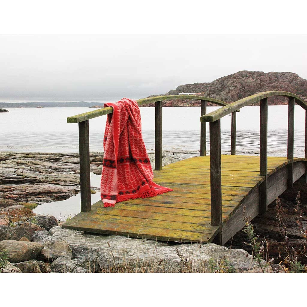 Öjbro Vantfabrik Ekshärad Röd Wool Blanket 7 Öjbro Vantfabrik Ekshärad Röd Wool Blanket