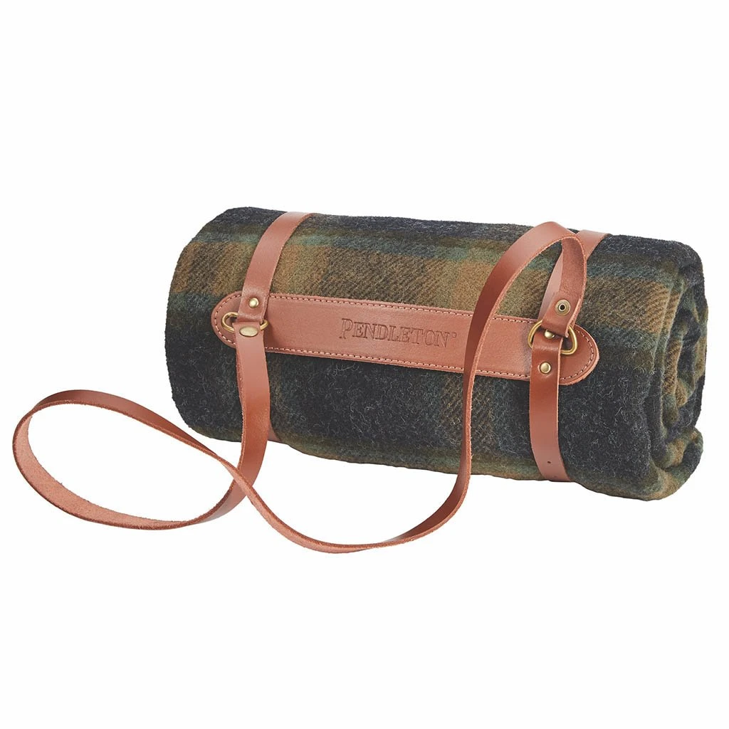 Pendleton Motor Robe W/ Leather Carrier 3 Pendleton Motor Robe W/ Leather Carrier