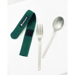 Snow Peak Camping Kit Titanium Fork & Spoon Set